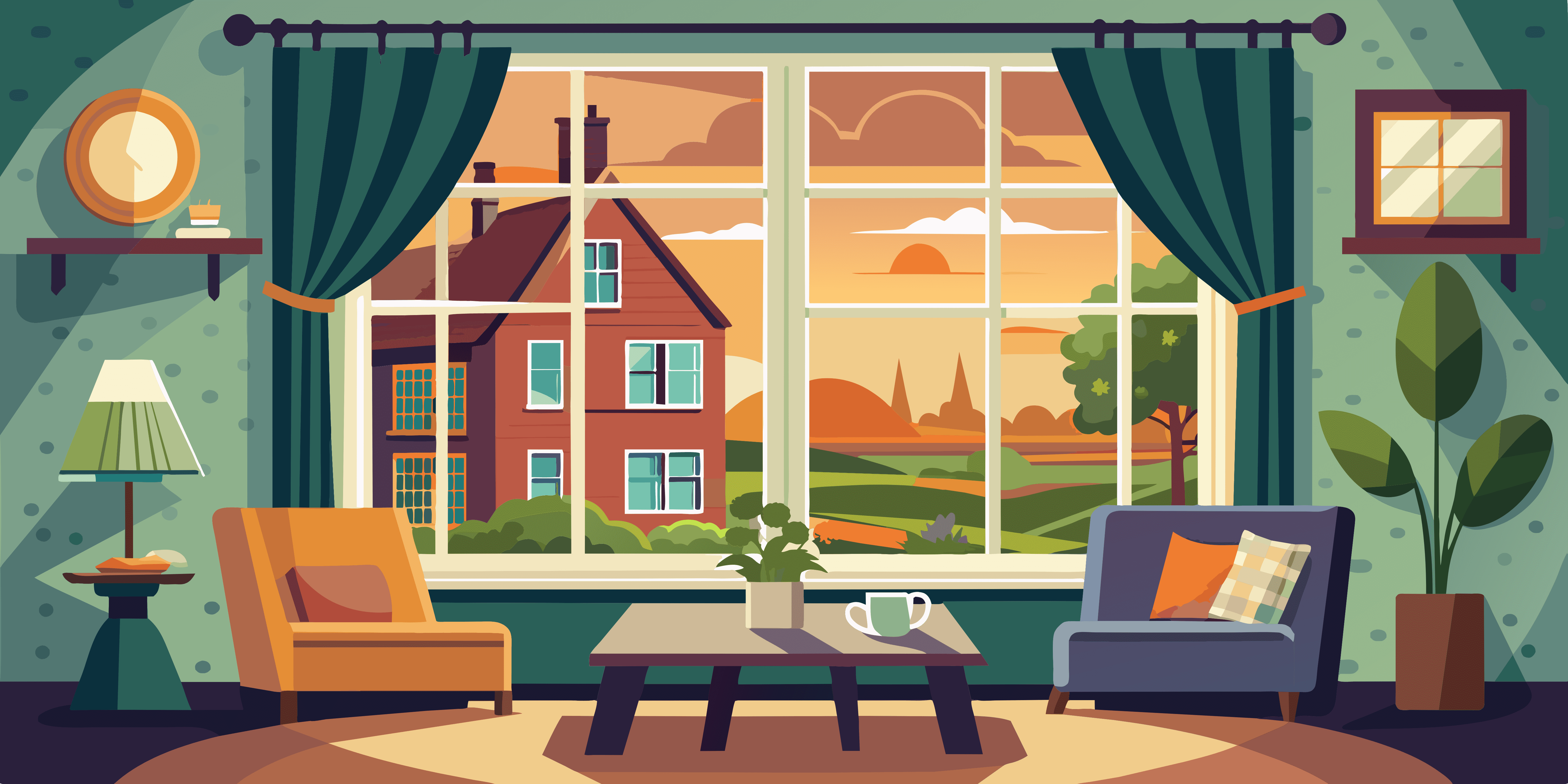 Window view outside to inside